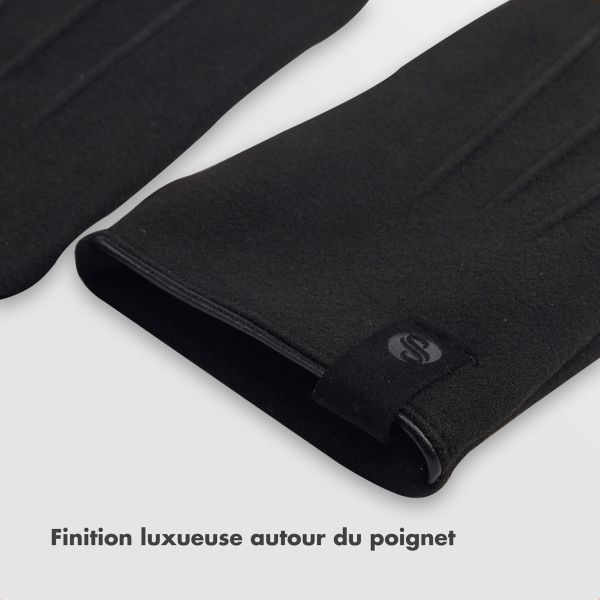 Selencia Gants Tactiles Effet Daim - Femme - Taille M - Noir