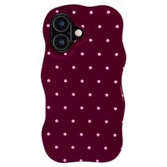 Selencia Coque arrière Vivid Wavy avec MagSafe Apple iPhone 17 - Happy Dots Burgundy