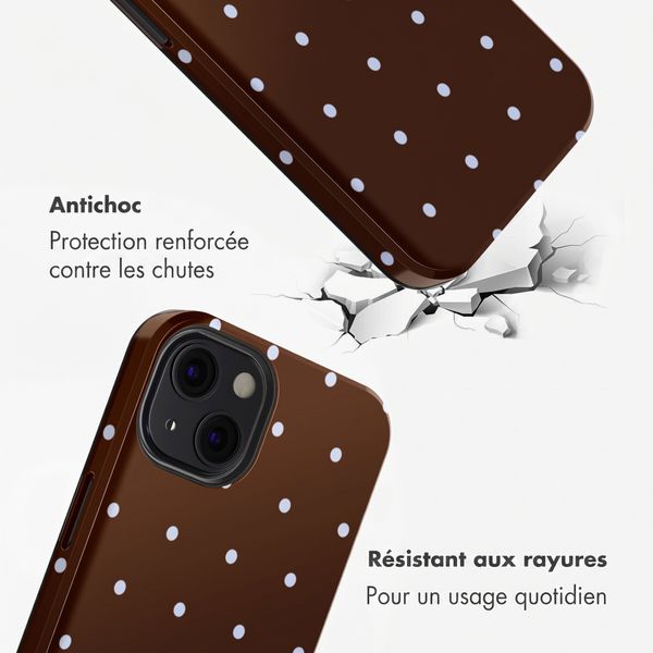 Selencia Coque arrière Vivid Apple iPhone 13 - Happy Dots Chocolate