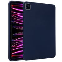 Accezz Coque Liquid Silicone avec porte-stylet Apple iPad Pro 11 (2022 / 2021 / 2020 / 2018) - Bleu foncé
