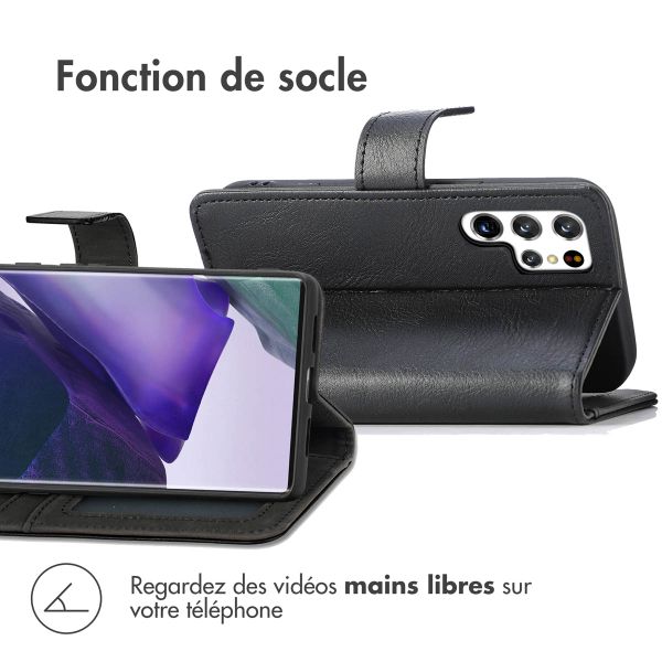 imoshion Étui de télephone portefeuille de luxe Samsung Galaxy S22 Ultra - Noir
