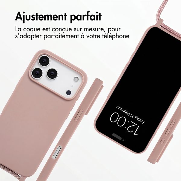 imoshion Coque en silicone avec cordon Apple iPhone 18 Pro / 17 Pro - Sand Pink