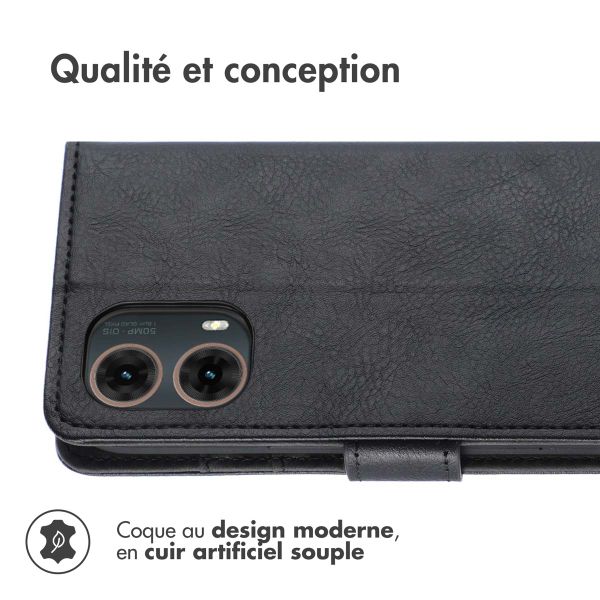 imoshion Étui de télephone portefeuille de luxe Motorola Moto G85 - Noir