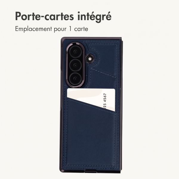 imoshion Étui arrière MagSafe en cuir synthétique avec porte-cartes Samsung Galaxy Z Fold 8 Ultra - Bleu foncé