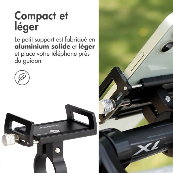 imoshion Mini support de téléphone en aluminium pour vélo - Léger - Universel - Noir
