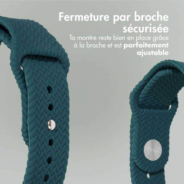 imoshion Bracelet tressé en silicone Apple Watch | 44/45/46/49 mm - Vert foncé
