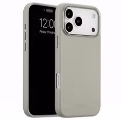Accezz Coque arrière en cuir avec MagSafe Apple iPhone 18 Pro Max / 17 Pro Max - Light Grey