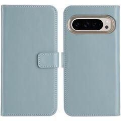 Selencia Étui portefeuille en cuir véritable Google Pixel 9 / 9 Pro - Air Blue