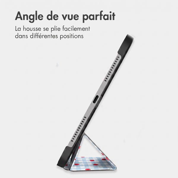 imoshion Coque tablette Design Trifold Apple iPad Air 11 pouces (2026) M4 / (2025) M3 / (2024) M2 / Air 5 (2022) / Air 4 (2020) - Cherry Check