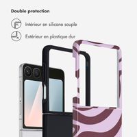 Selencia Coque arrière Vivid Samsung Galaxy Z Flip 7 - Wavy Swirl Pink Plum