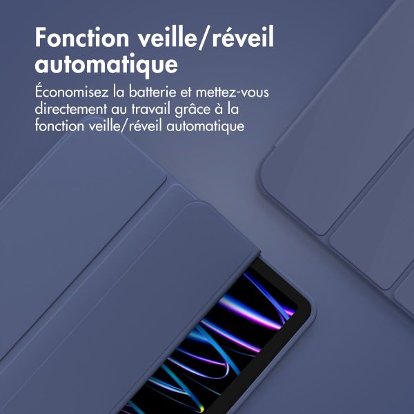 Accezz Coque tablette portefeuille Smart Silicone Apple iPad Air 11 pouces (2026) M4 / (2025) M3 / (2024) M2 / Air 5 (2022) / Air 4 (2020) - Bleu foncé