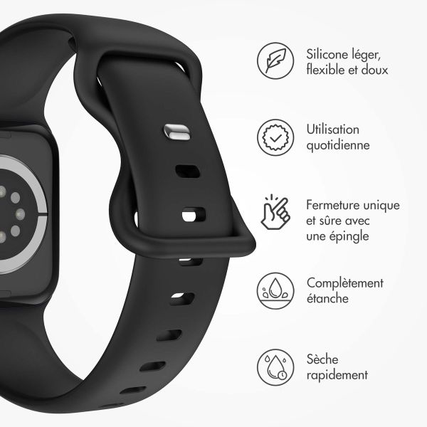imoshion Bracelet en silicone⁺ Apple Watch | 44/45/46/49 mm - Taille M/L - Noir