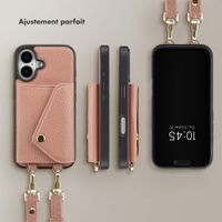 Selencia Coque de télephone Sera avec cordon et porte-cartes enveloppe Apple iPhone 16 - Old Pink