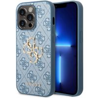 Guess Coque 4G Metal Logo Backcover Apple iPhone 14 Pro - Bleu