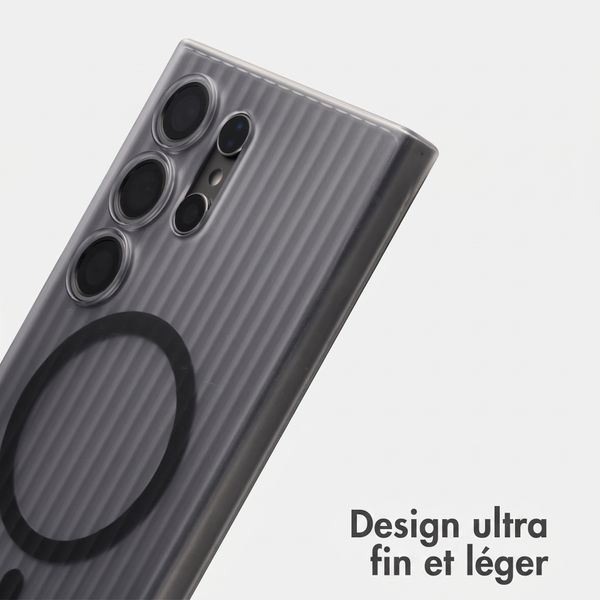 Accezz Coque arrière Lite avec MagSafe | Fluted | Samsung Galaxy S24 Ultra - Gris