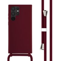 imoshion Coque en silicone avec cordon Samsung Galaxy S22 Ultra - Rouge foncé