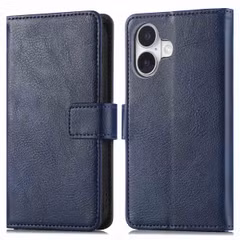 imoshion Étui de télephone portefeuille de luxe Apple iPhone 16 Plus - Bleu foncé