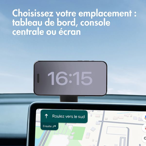 imoshion Support de téléphone flexible pour voiture - Magnétique - Tableau de bord/Écran - Noir