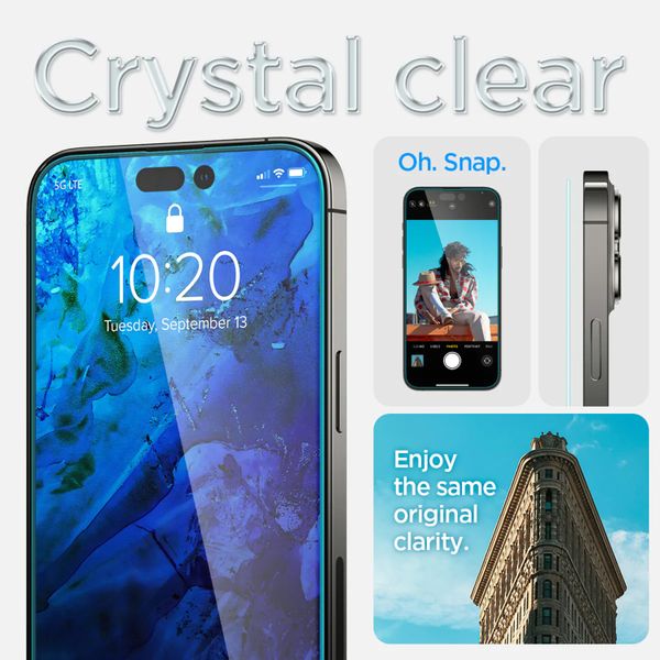 Spigen Protection d'écran en verre trempé GLAStR Fit 2 Paquets + Applicator Apple iPhone 14 Pro Max