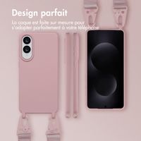Selencia Coque silicone avec cordon amovible Samsung Galaxy S25 Edge - Sand Pink