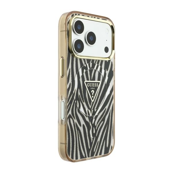 Guess Coque MagSafe Apple iPhone 18 Pro / 17 Pro - Zebra Gold