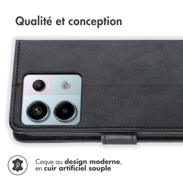 imoshion Étui de télephone portefeuille de luxe Xiaomi Redmi Note 13 Pro (5G) / Poco X6 - Noir