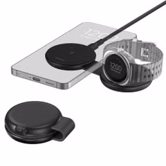 imoshion Chargeur de voyage sans fil 2-en-1 25 W - Smartphone / Écouteurs / Samsung Watch - Qi2.2 - Noir