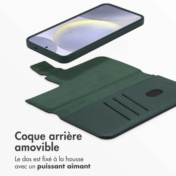 Accezz Étui de télephone portefeuille en cuir 2-en-1 avec MagSafe Samsung Galaxy S25 Plus - Cedar Green