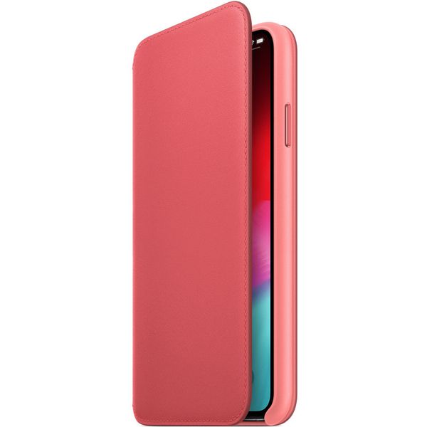 Apple Étui de télephone portefeuille Leather Folio Apple iPhone Xs Max - Peony Pink