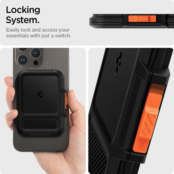 Spigen Porte-cartes avec MagSafe Lock Fit - Metal Slate