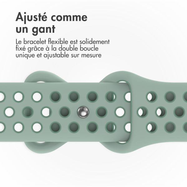 imoshion Bracelet Sport⁺ en silicone Apple Watch | 38/40/41/42 mm - Taille S/M - Light Green & Green