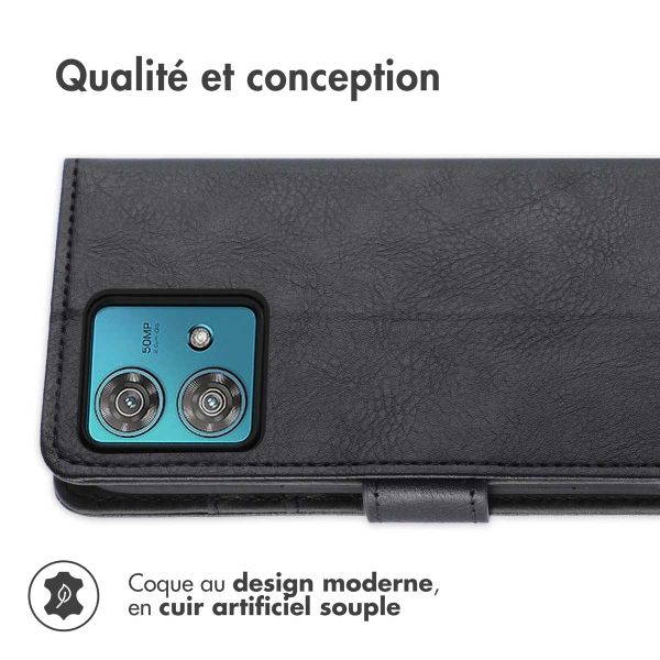 imoshion Étui de télephone portefeuille de luxe Motorola Edge 40 Neo - Noir