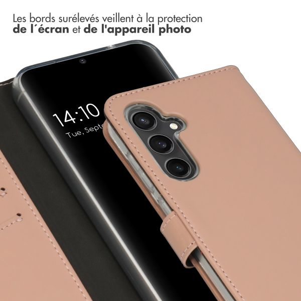 Selencia Étui portefeuille en cuir véritable Samsung Galaxy S23 FE - Dusty Pink