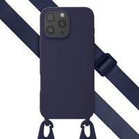 Selencia Coque silicone avec cordon amovible Apple iPhone 16 Pro Max - Bleu foncé
