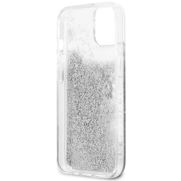Guess Coque 4G Logo Liquid Glitter Apple iPhone 13 - Argent