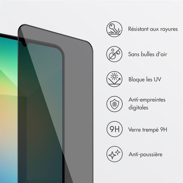 Accezz Protection d'écran en verre trempé avec filtre de confidentialité + Applicateur Samsung Galaxy A16 (4G/5G) / A17 (4G/5G)
