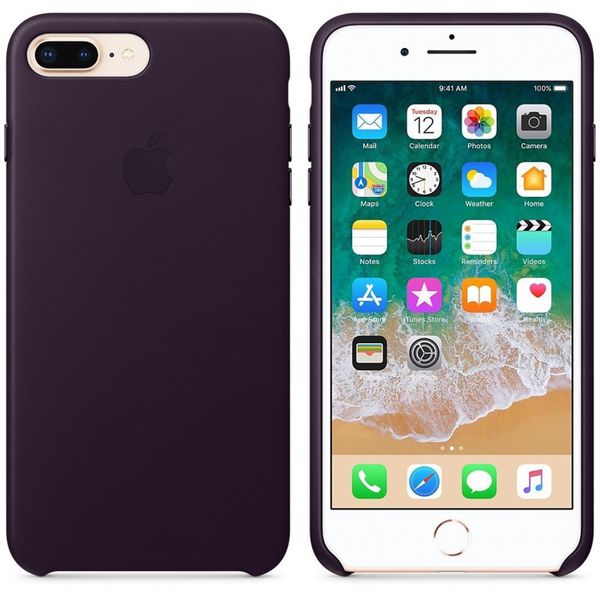 Apple Coque Leather Apple iPhone 8 Plus / 7 Plus - Aubergine