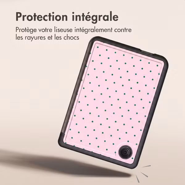 imoshion Étui de liseuse portefeuille design Pliable Kobo Clara Colour / BW - Happy Dots