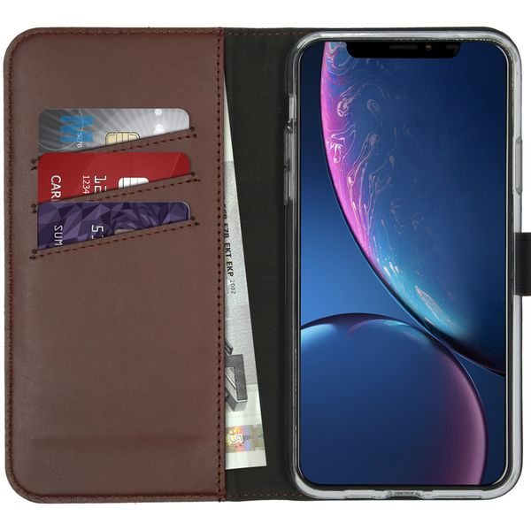 Selencia Étui portefeuille en cuir véritable Apple iPhone 11 Pro Max - Marron