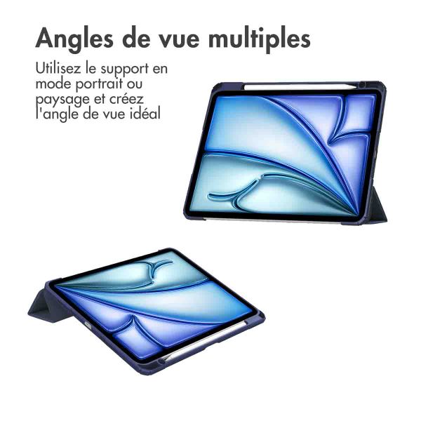imoshion Coque tablette rigide Trifold Apple iPad Air 13 pouces (2026) M4 / (2025) M3 / (2024) M2 - Bleu foncé