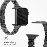 Selencia Bracelet en acier slim style Jubilee Apple Watch | 38/40/41/42 mm - Noir