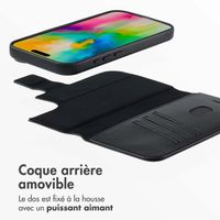 Accezz Étui de télephone portefeuille en cuir 2-en-1 avec MagSafe Apple iPhone 16 - Onyx Black