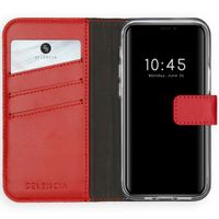 Selencia Étui portefeuille en cuir véritable Apple iPhone 12 Mini - Rouge