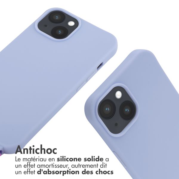 imoshion Coque en silicone avec cordon Apple iPhone 14 - Violet