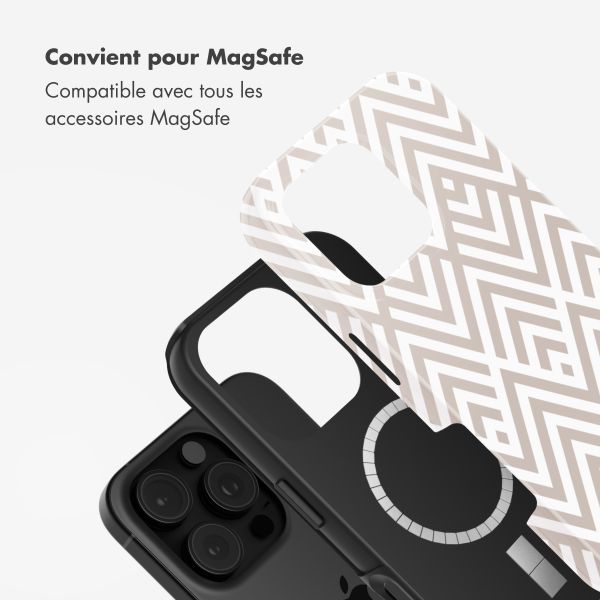 Selencia Coque arrière Vivid avec MagSafe Apple iPhone 16 Pro Max - Beige Zigzag