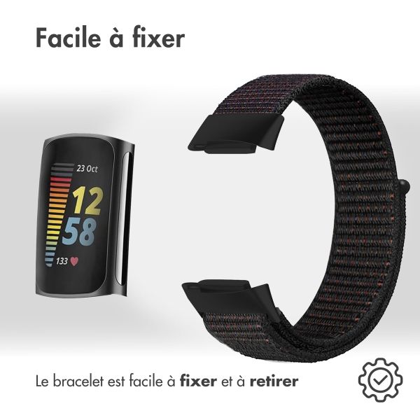 imoshion Bracelet en nylon Fitbit Charge 5 - Taille S - Noir