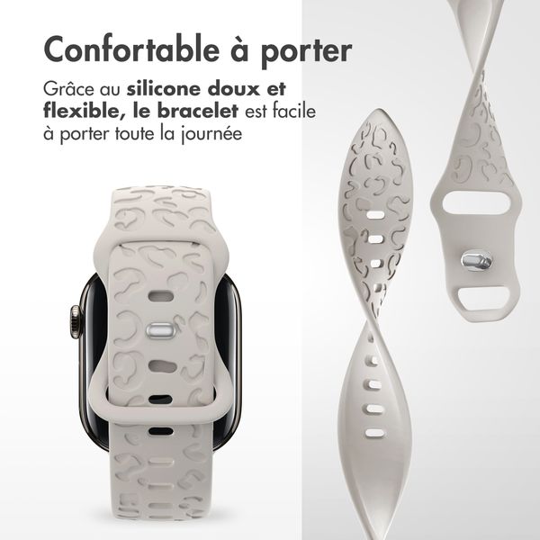imoshion Bracelet en silicone imprimé léopard Apple Watch | 38/40/41/42 mm - Lumière stellaire