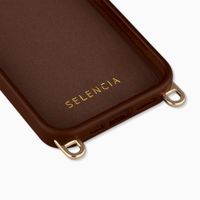 Selencia Coque arrière Rivièra avec MagSafe avec crochets amovibles Apple iPhone 15 Pro - Choco Brown