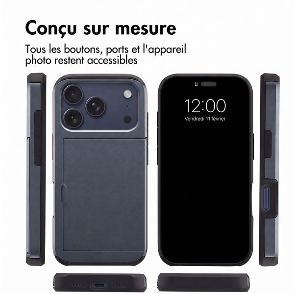 imoshion Coque arrière avec porte-cartes Apple iPhone 18 Pro Max / 17 Pro Max - Bleu foncé