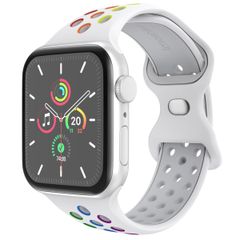 imoshion Bracelet Sport⁺ en silicone Apple Watch | 44/45/46/49 mm - Taille M/L - White Rainbow